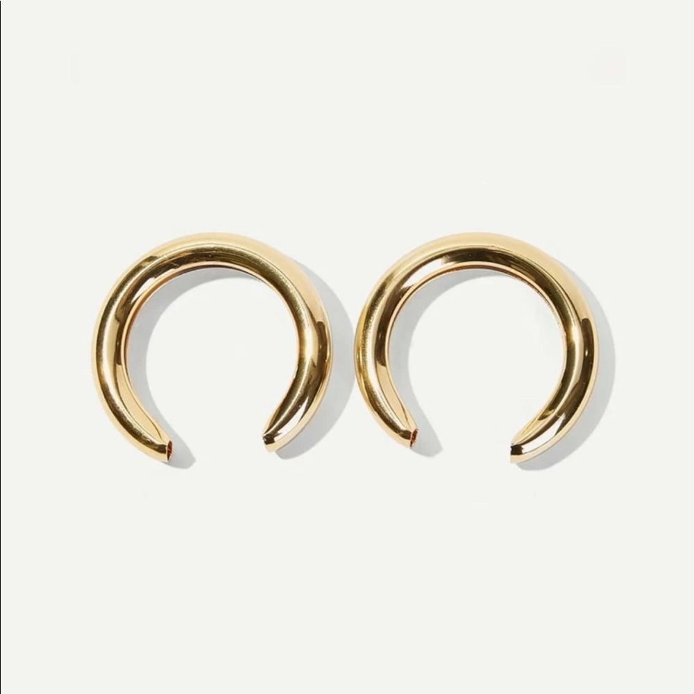 New cut hoop earrings Gold color - Picture 4 of 5